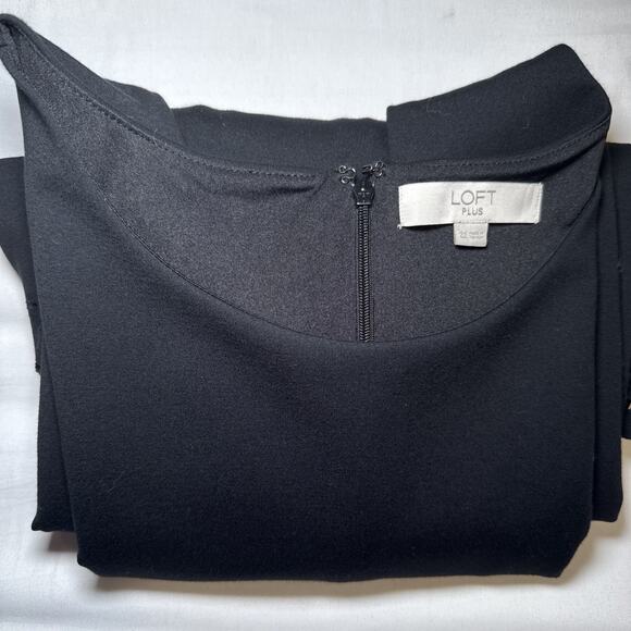 Ann Taylor LOFT Plus Sz 22 Womens Black Eyelet Bottom Sleeveless Dress Work EUC - Picture 12 of 12